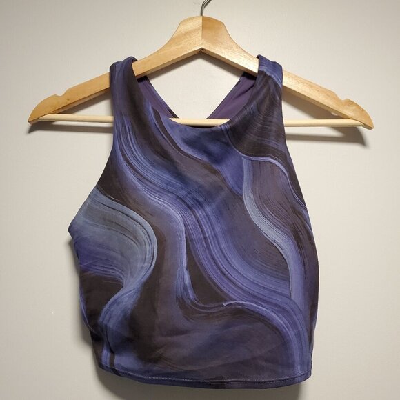 Athleta Conscious Crop Bra - S | Blue Abstract - Picture 2 of 4